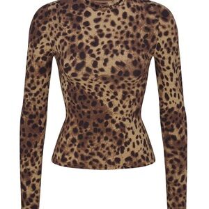 SOLD (Private Sale) /Dolce & Gabbana x Skims Leopard Print Long Sleeve Top